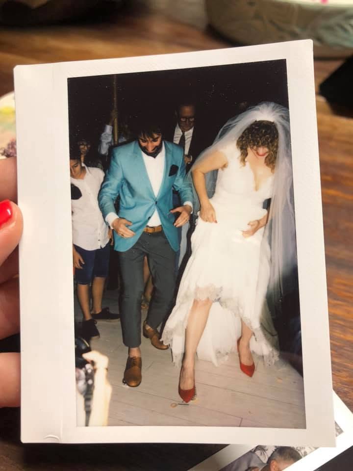 A printed wedding photograph